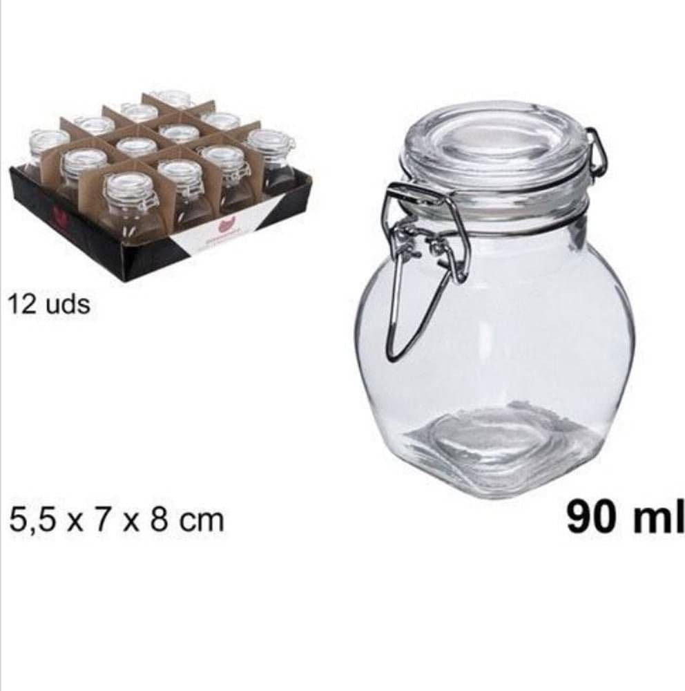 SET 12 pz BARATTOLINO VASETTO CON TAPPO ERMETICO PORTA SPEZIE IN VETRO 90ML - 2