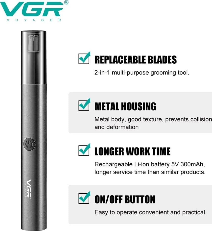 Tagliacapelli professionale VGR V-615 | Trimmer barber 2in1 naso e capelli - 9