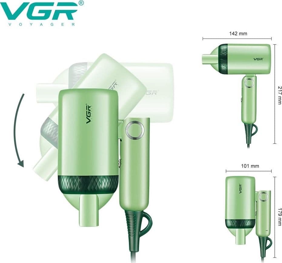 Asciugacapelli Professionale VGR V-421 – Mini 1200W per Parrucchiere Shop - 9