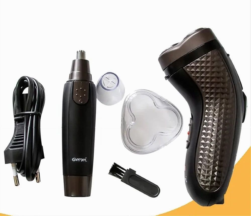 RASOIO A BATTERIA ELETTRICO + RIFINITORE PER NASO ORECCHIE TRIMMER 2IN1 GM-7113 - 11