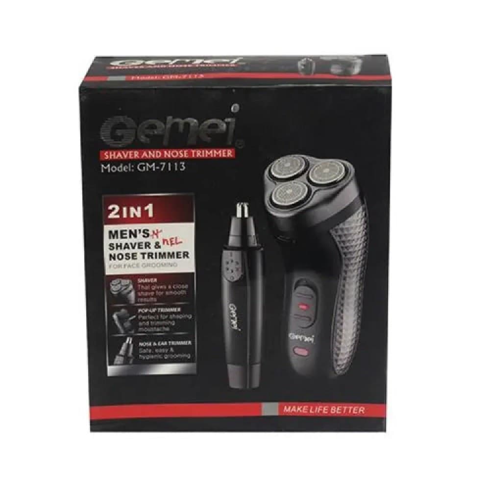 RASOIO A BATTERIA ELETTRICO + RIFINITORE PER NASO ORECCHIE TRIMMER 2IN1 GM-7113 - 13