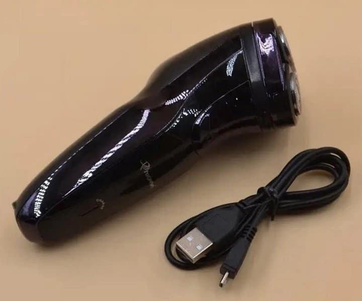 RASOIO ELETTRICO 3 TESTE ROTATIVO A BATTERIA RICARICABILE SENZA FILI UOMO GM-7730 - 10