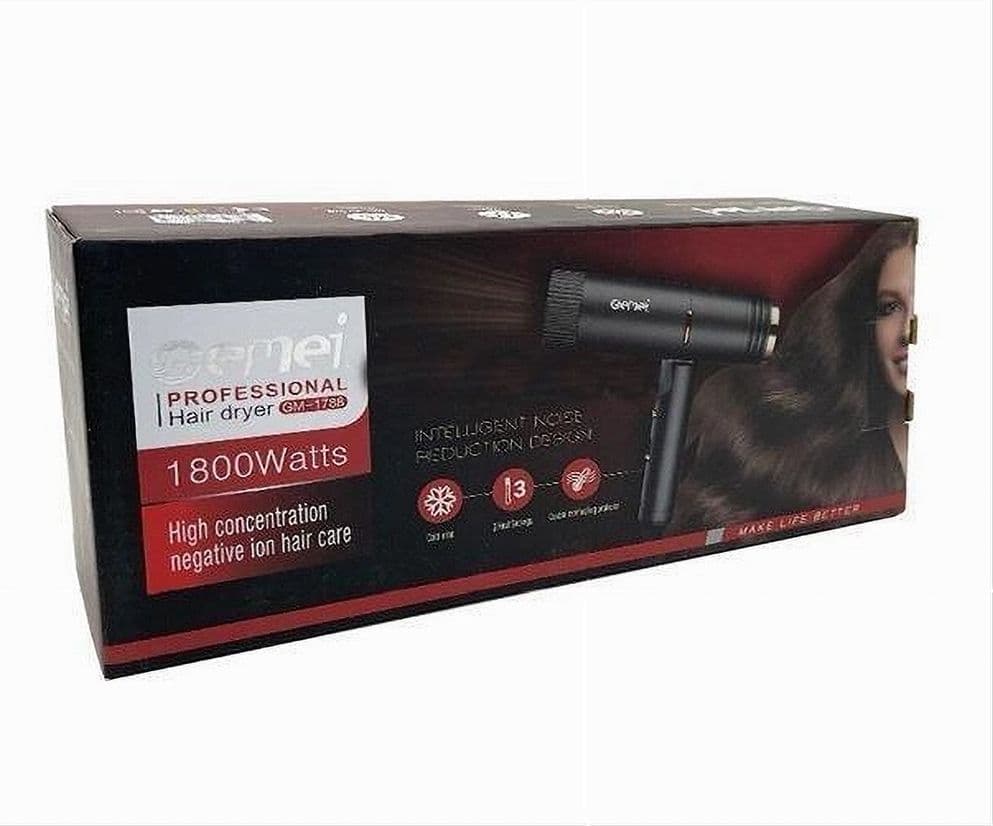 ASCIUGACAPELLI PROFESSIONALE 1800WATT CON MANIGLIA PIEGHEVOLE 2 VELOCITÀ GM-1788 - 8