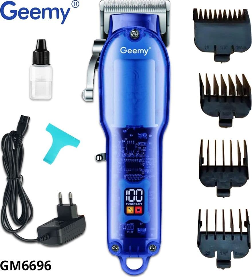 TAGLIACAPELLI PROFESSIONALE SENZA FILI DISPLAY LED CAPELLI BARBA A BATTERIA GM-6696 - 10