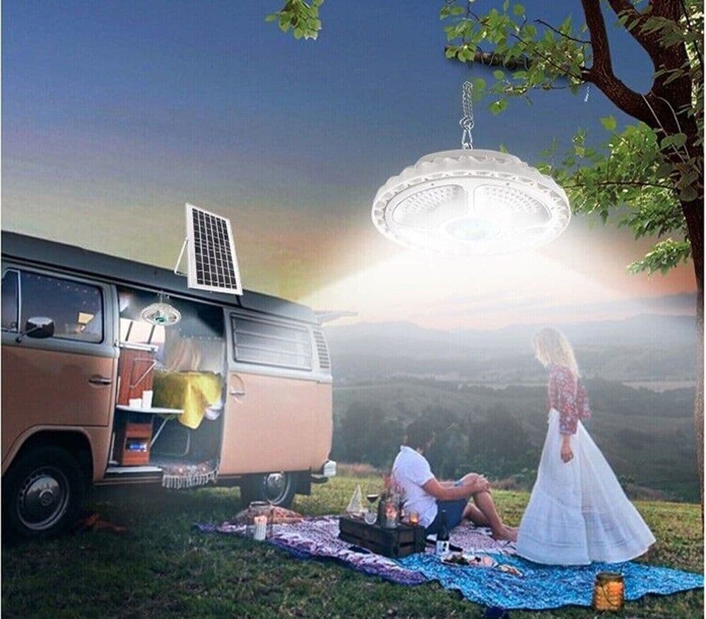 FARO LED PANNELLO SOLARE PLAFONIERA LAMPADA 200W A SOSPENSIONE 156LED LAMPADARIO - 6