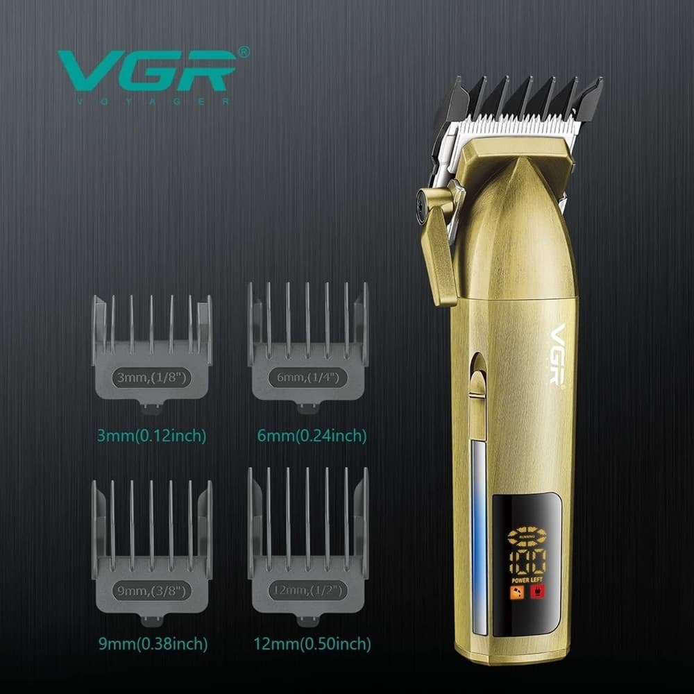 TAGLIACAPELLI PROFESSIONALE SENZA FILI DISPLAY LED A BATTERIA RICARICABILE V-688 - 13