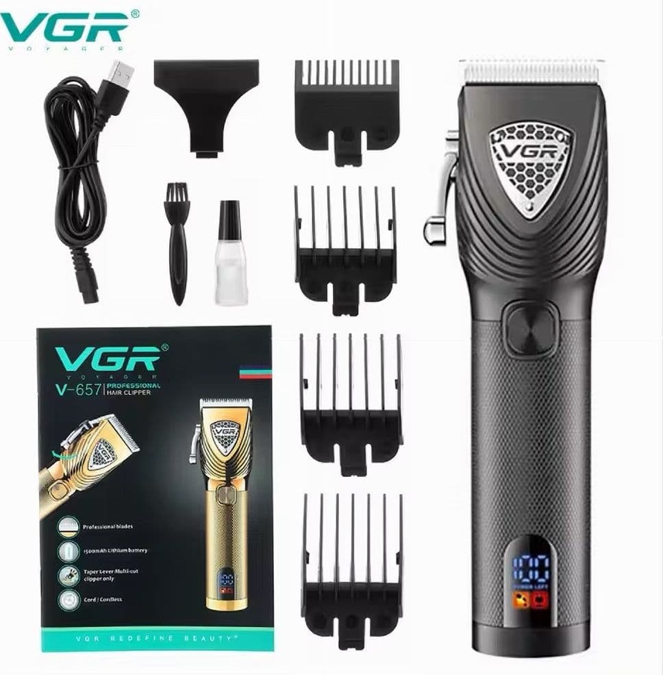 TAGLIACAPELLI ELETTRICO PROFESSIONALE RICARICA USB DISPLAY LED RASOIO VGR V-657 - 12
