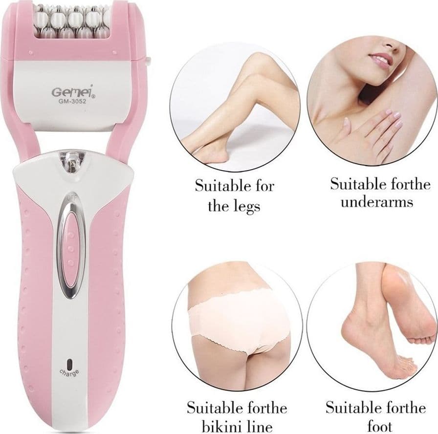 EPILATORE RASOIO ELETTRICO RICARICABILE 3IN1 DONNA CORPO PEDICURE LIMA GM-3052 - 11