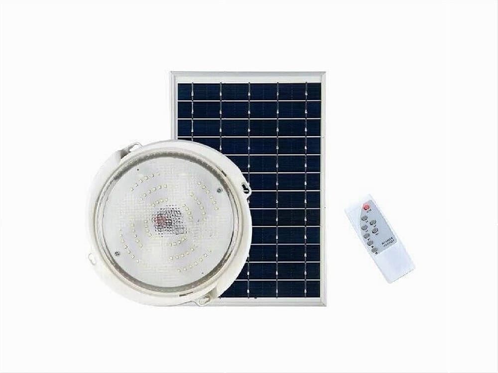 PLAFONIERA FARO LED PANNELLO SOLARE 200 W CON SENSORE CREPUSCOLARE IP65 ESTERNO - 6