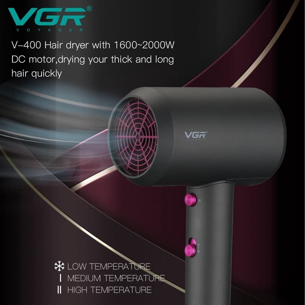 VGR V-400 Asciugacapelli Professionale 2000W Parrucchiere Shop Styling Capelli - 9