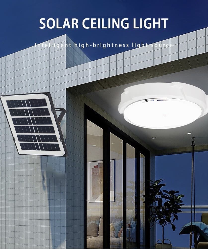 PLAFONIERA FARO LED PANNELLO SOLARE 400 W CON SENSORE CREPUSCOLARE IP65 ESTERNO - 3