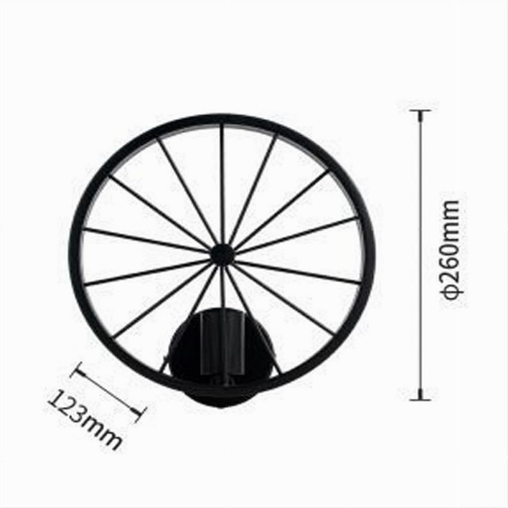 APPLIQUE A PARETE STILE VINTAGE LAMPADA FORMA DI RUOTA BICICLETTA NERO E27 AQ62 - 9