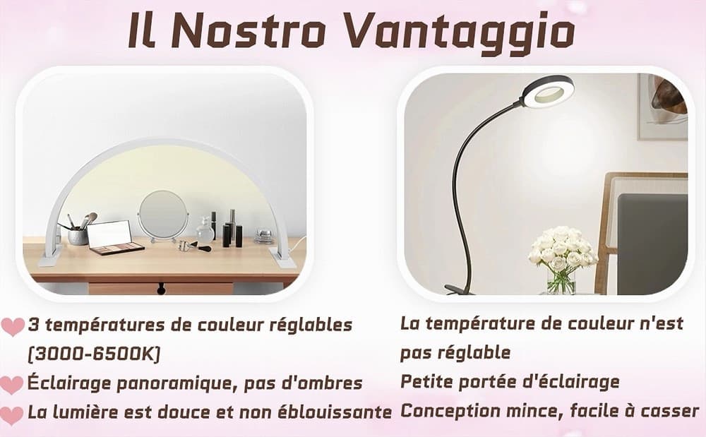 LUCE A MEZZA LUNA PER SCRIVANIA LAMPADA LUNARE A LED PER UNGHIE TRUCCO ESTETISTA - 11