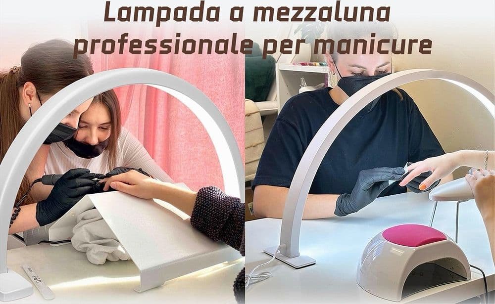 LUCE A MEZZA LUNA PER SCRIVANIA LAMPADA LUNARE A LED PER UNGHIE TRUCCO ESTETISTA - 10