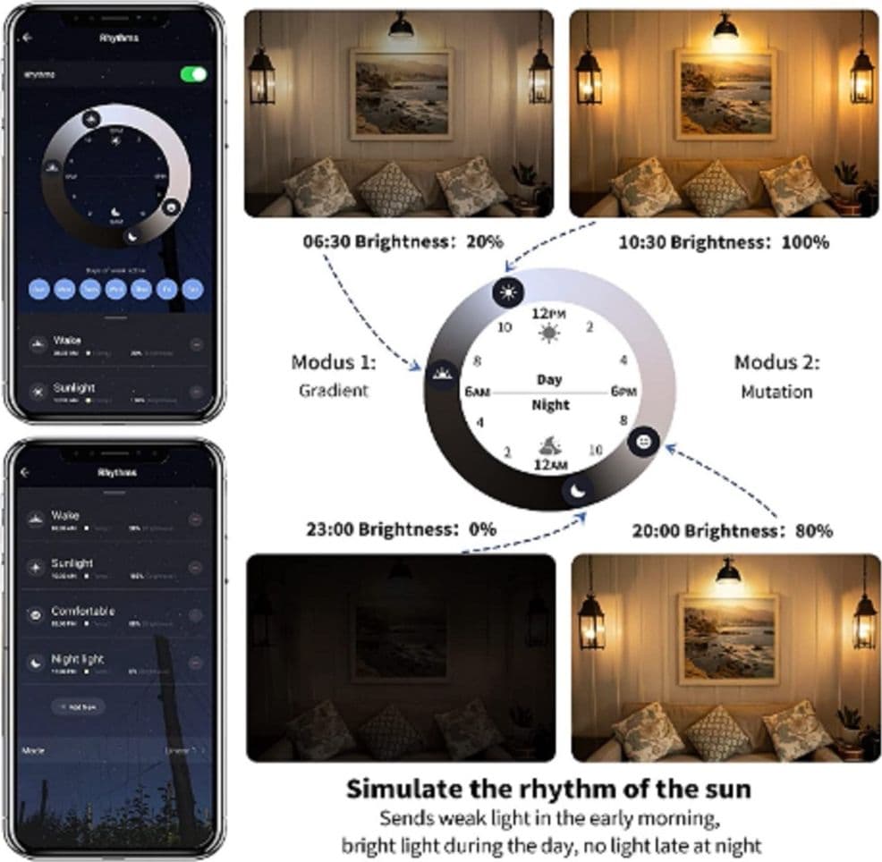 LAMPADINA INTELLIGENTE A60 10W LED RGB CCT DIMMERABILE WIFI E27 APP ALEXA GOOGLE - 9