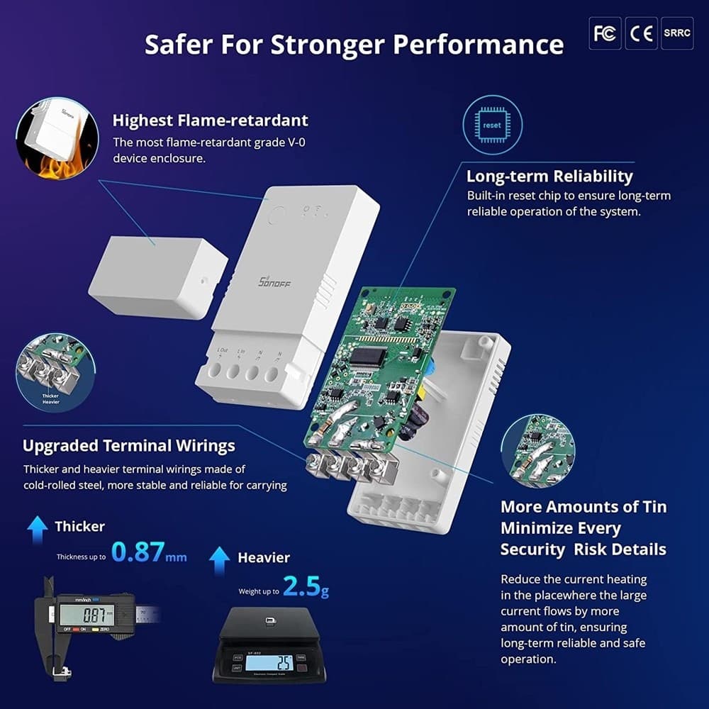 INTERRUTTORE INTELLIGENTE MISURATORE DI CONSUMO WIFI SMART SWITCH SONOFF POWR316 - 15