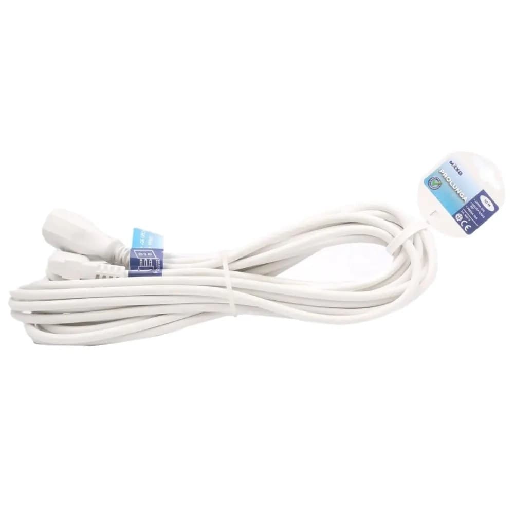 PROLUNGA LINEARE BIANCA 10 MT CON SPINA 10A 2P+T + PRESA 10A 2P+T CAVO 90° 83272 - 4
