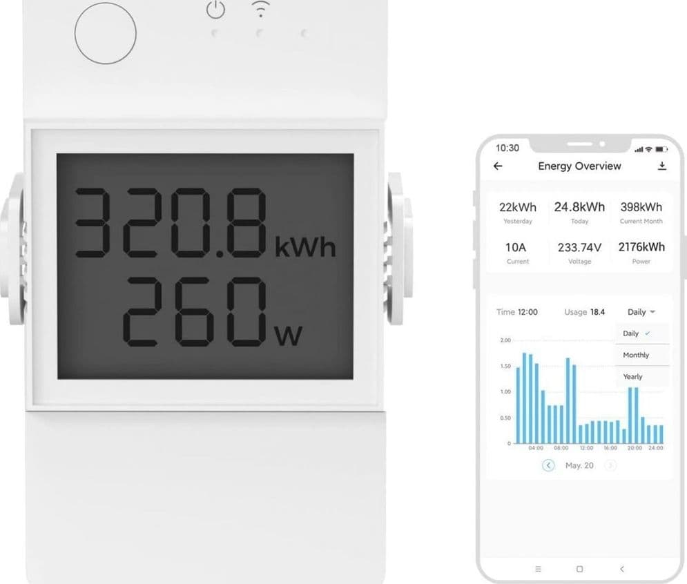 INTERRUTTORE INTELLIGENTE D'ÉLITE MISURATORE CONSUMO POTENZA 20A SONOFF POWR320D - 5