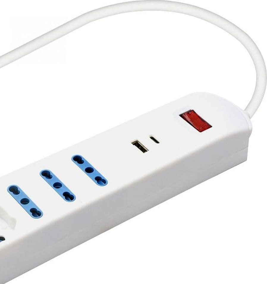 MULTIPRESA 7 IN 1 USB A + C + 3 PRESE PER BIPASSO + 2 SCHUKO/EU CAVO 1,5MT 80080 - 4