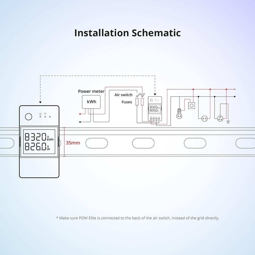 INTERRUTTORE INTELLIGENTE ÉLITE 16A WIFI MISURA CONSUMO ELETTRICO SONOFF POWR316D - 9