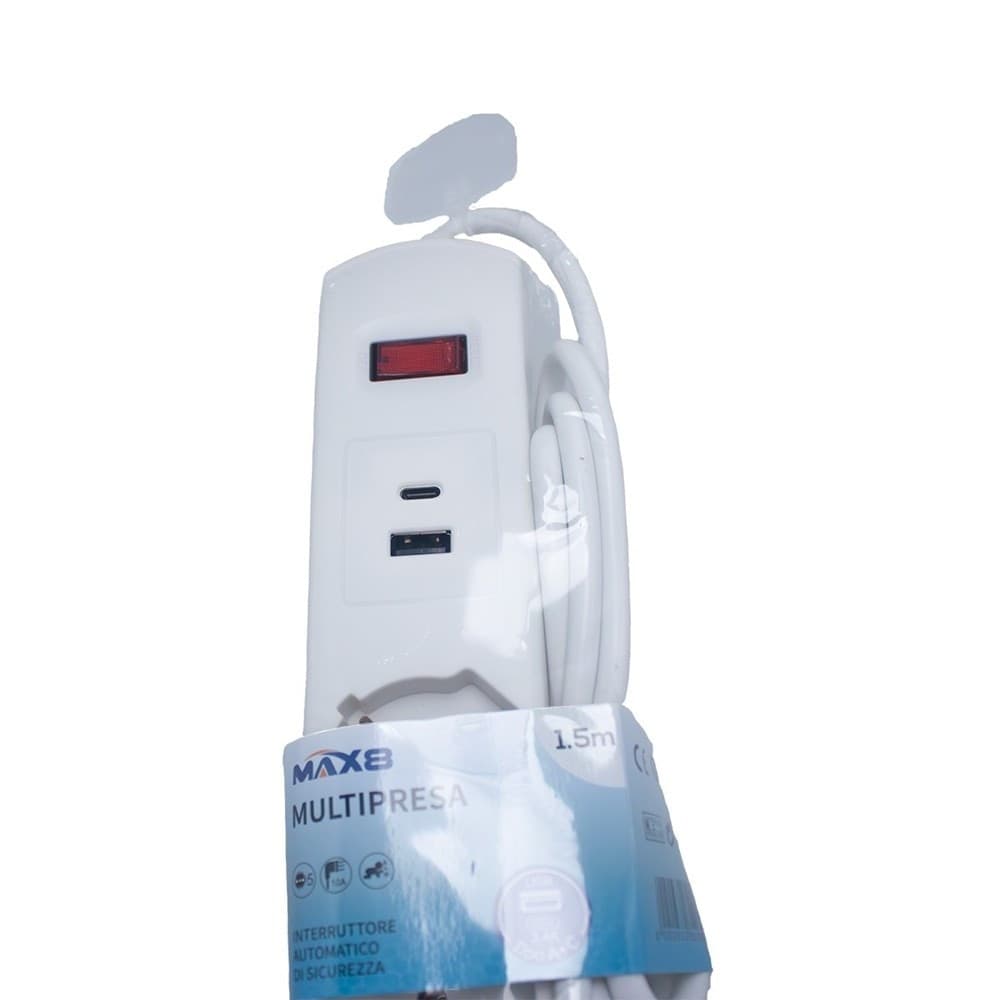 MULTIPRESA 7 IN 1 USB A + C + 5 PRESE PER BIPASSO / SCHUKO / EU CAVO 1.5MT 80082 - 4