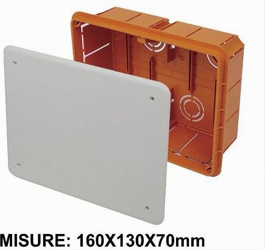 CASSETTA DI DERIVAZIONE INCASSO MURO IP40 CON COPERCHIO VITI 160X130X70MM 27007 - 3