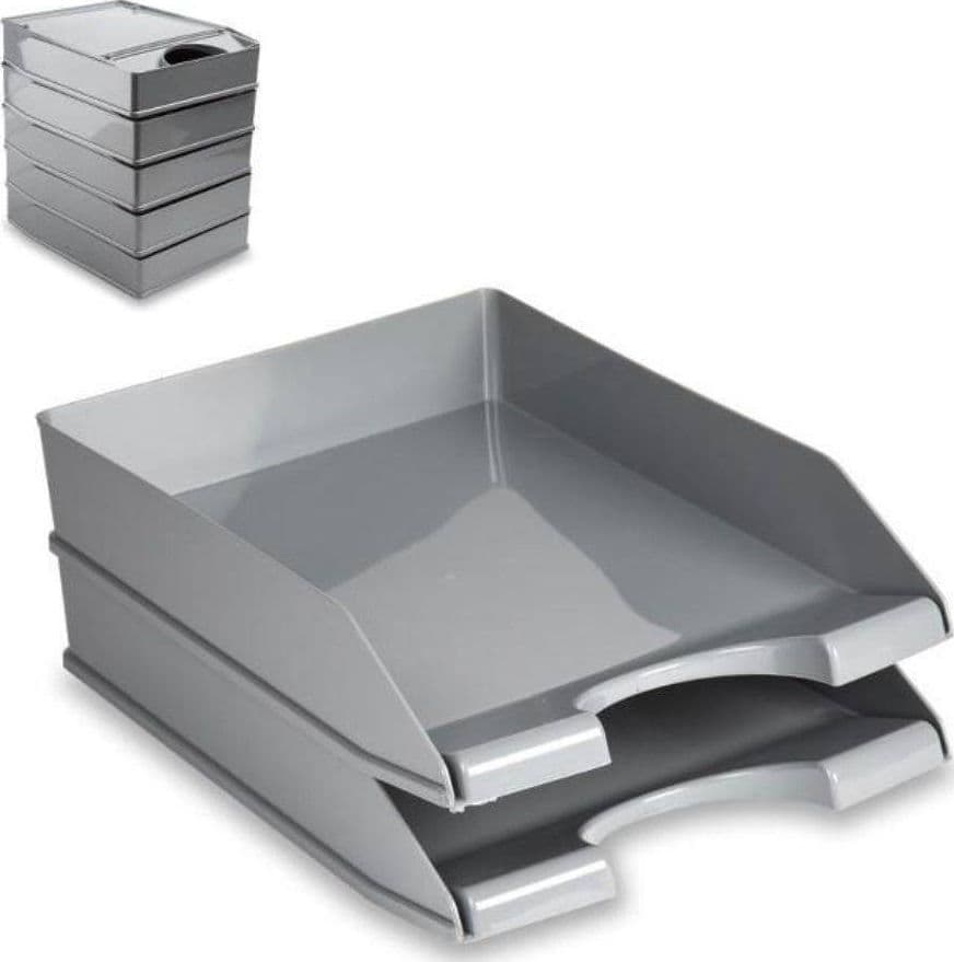 VASCHETTA PORTADOCUMENTI PER UFFICIO COLORE GRIGIO RIPIANO ORGANIZER UFFICIO