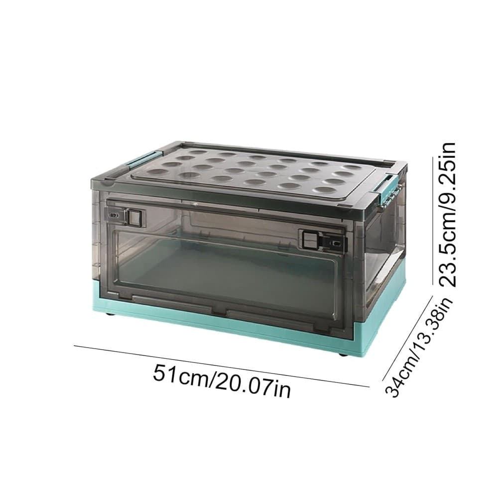 SCATOLA CONTENITORE STOCCAGGIO PIEGHEVOLE SALVASPAZIO CON RUOTE 51 X 34 X 24 CM - 24