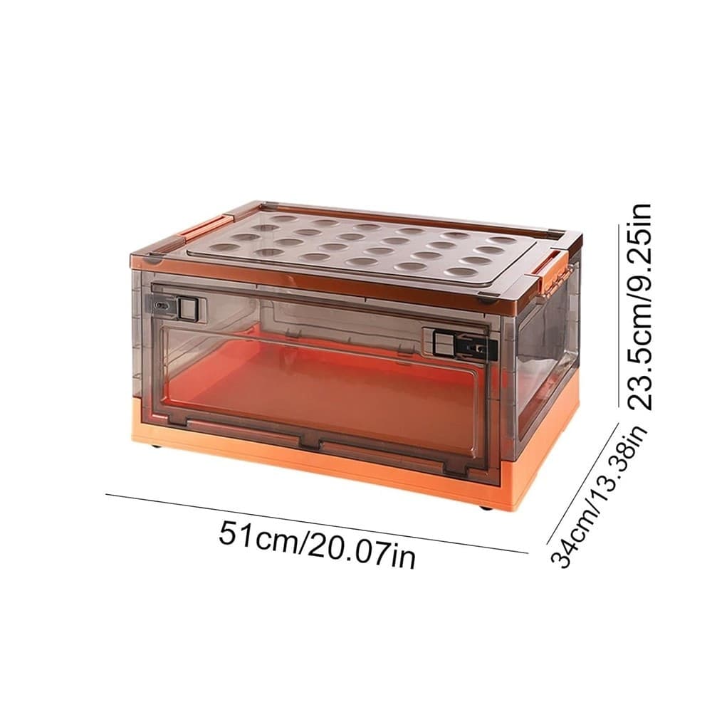 SCATOLA CONTENITORE STOCCAGGIO PIEGHEVOLE SALVASPAZIO CON RUOTE 51 X 34 X 24 CM - 25