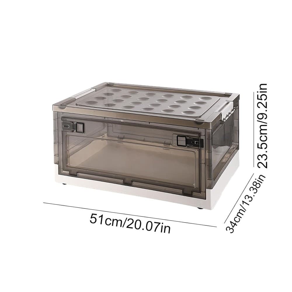 SCATOLA CONTENITORE STOCCAGGIO PIEGHEVOLE SALVASPAZIO CON RUOTE 51 X 34 X 24 CM - 26