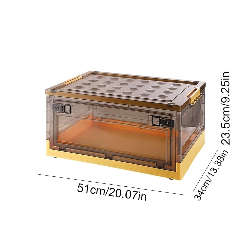 SCATOLA CONTENITORE STOCCAGGIO PIEGHEVOLE SALVASPAZIO CON RUOTE 51 X 34 X 24 CM - 28