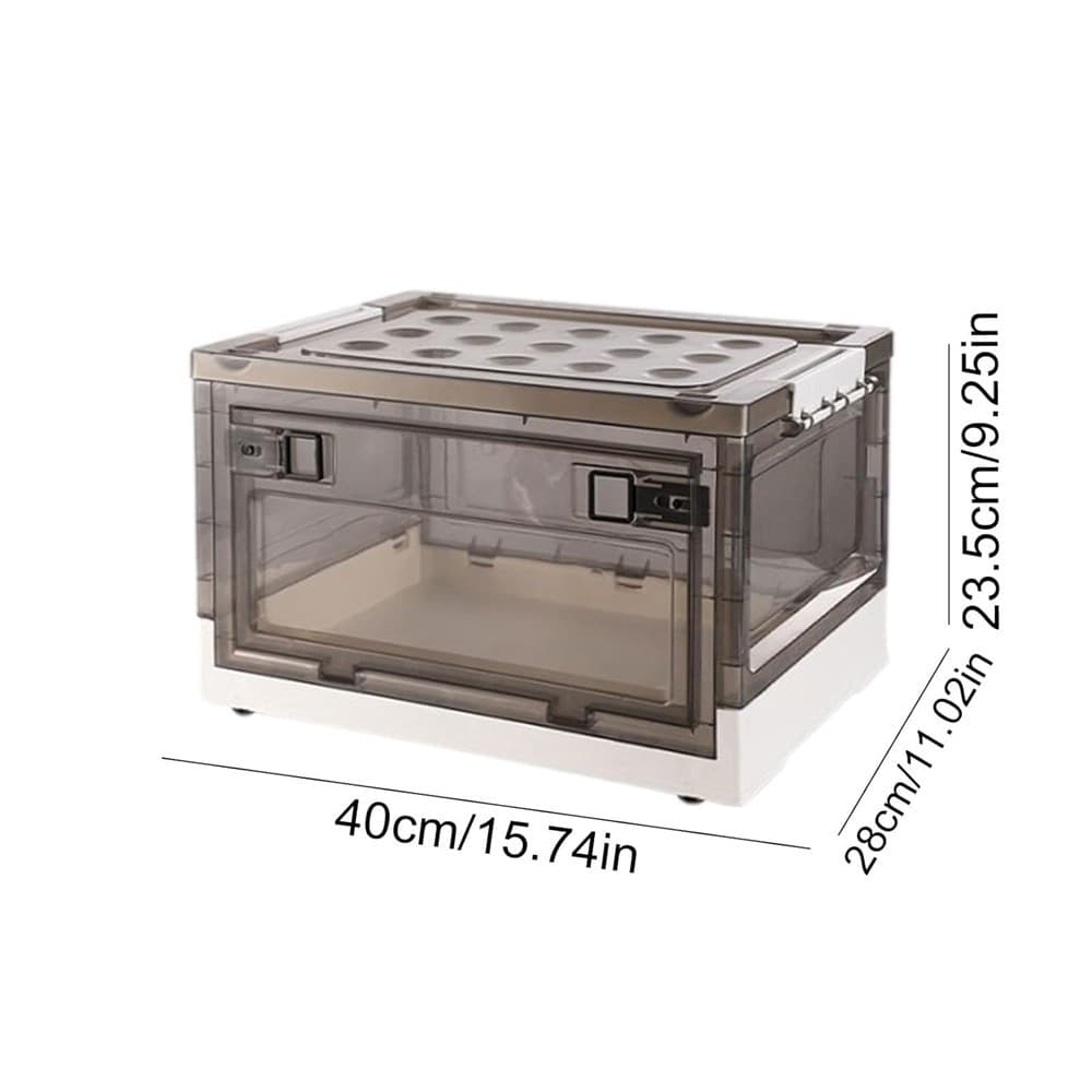 SCATOLA CONTENITORE DI STOCCAGGIO PIEGHEVOLE SALVASPAZIO CON RUOTE 40X28X24 CM - 15