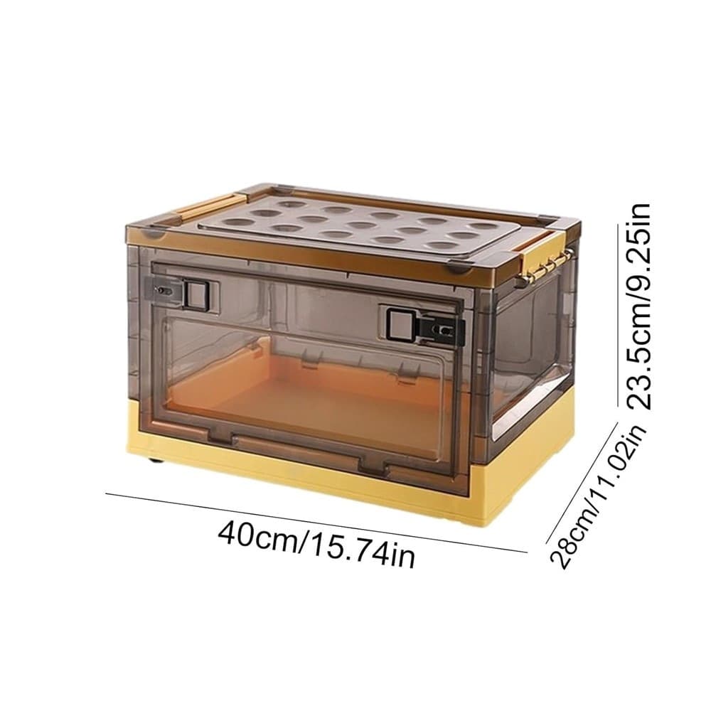 SCATOLA CONTENITORE DI STOCCAGGIO PIEGHEVOLE SALVASPAZIO CON RUOTE 40X28X24 CM - 22