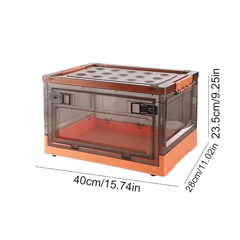 SCATOLA CONTENITORE DI STOCCAGGIO PIEGHEVOLE SALVASPAZIO CON RUOTE 40X28X24 CM - 9