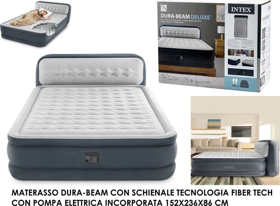 MATERASSO DURA-BEAM CON SCHIENALE TECNOLOGIA FIBER TECH POMPA INCORPORATA BLU NAVY - 4