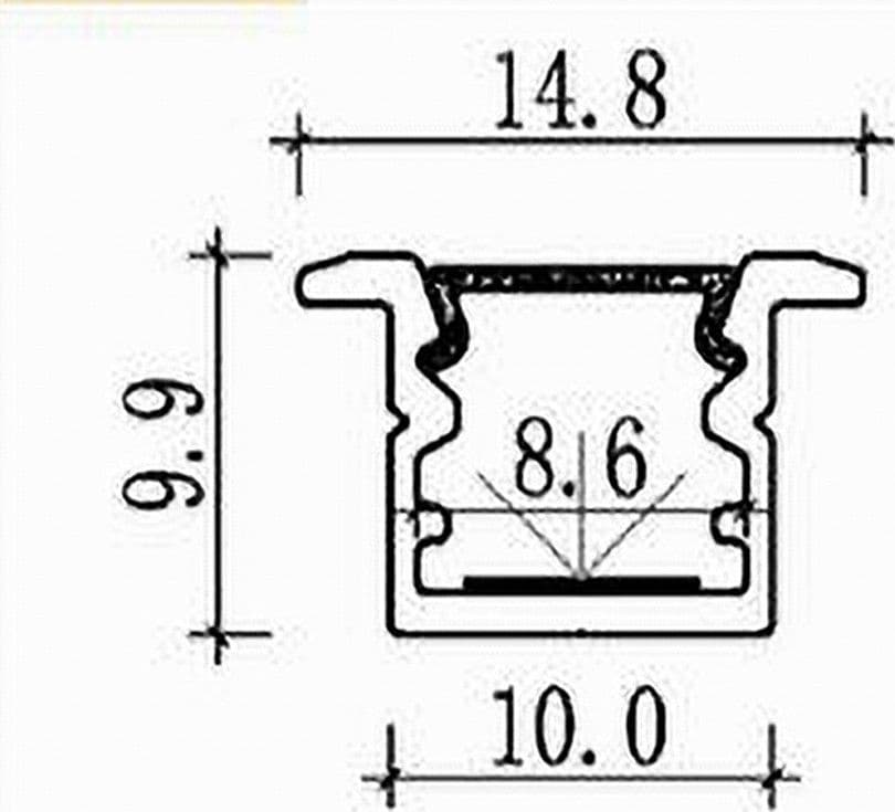 10PZ PROFILO ALLUMINIO 2MT STRISCIA LED CALPESTABILE A INCASSO SEZIONABILE AL-23 - 4