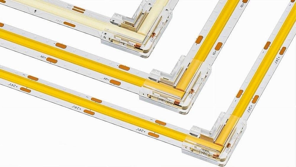 KIT 10PZ CONNETTORE TRASPARENTE ANGOLARE PER STRIP LED MONOCOLORE 2PIN 10MM CN10-L - 5