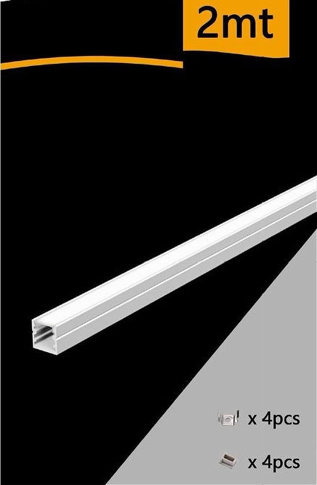 10 PZ PROFILO IN ALLUMINIO 2 MT LINEARE A PLAFONE SEZIONABILE STRISCIA LED AL-20 - 4