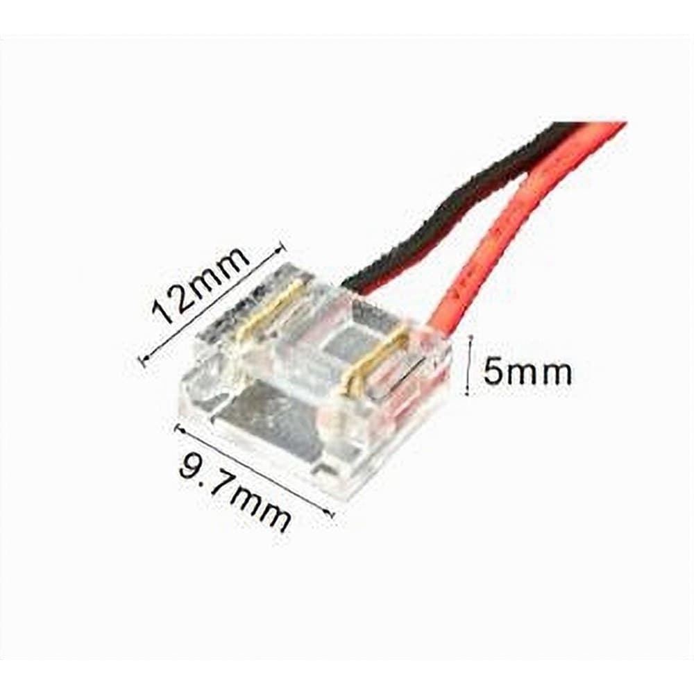 KIT 10 PEZZI CONNETTORE ALIMENTAZIONE PER STRISCIA STRIP LED 2 PIN 8 MM CN8MM-CV - 2