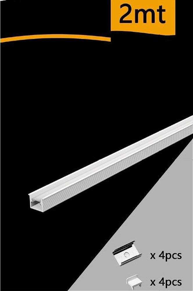 10PZ PROFILO IN ALLUMINIO A PLAFONE SEZIONABILE 2MT PER STRISCIA LED STRIP AL-22 - 4