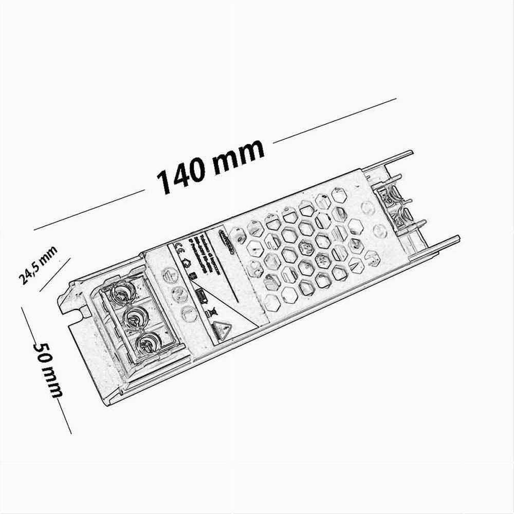 ALIMENTATORE SLIM STABILIZZATO 12V 100W SWITCH TRASFORMATORE 8.33MHA FHYLA100W12V - 5