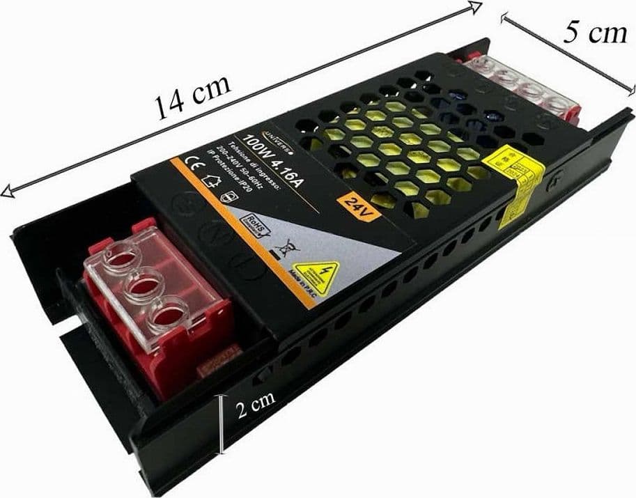 ALIMENTATORE SLIM STABILIZZATO 24V 100W SWITCH TRASFORMATORE 4.16MHA FHYLA100W24V - 5