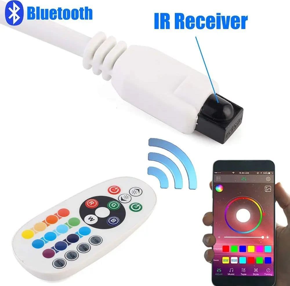 CONTROLLER TRASFORMATORE PER STRISCE LED RGB A 220V BLUETOOTH + TELECOMANDO S-RGB-220V-B - 4