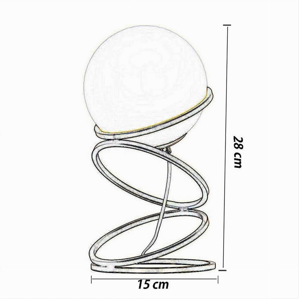 LAMPADA DA TAVOLO MINIMALISTA LUME IN METALLO BRONZO CON SFERA IN VETRO G9 D31 - 7