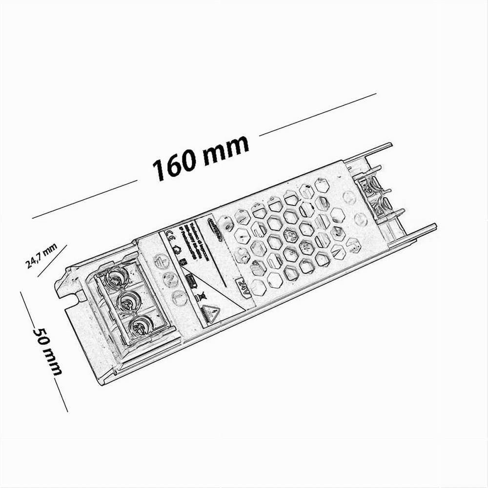 ALIMENTATORE SLIM STABILIZZATO 24V 150W SWITCH TRASFORMATORE 6.25MHA FHYLA150W24V - 5