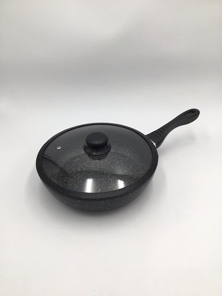 SET 11PZ PADELLE IN PIETRA LAVICA ANTIADERENTE COPERCHIO MESTOLI AD INDUZIONE GAS - 5