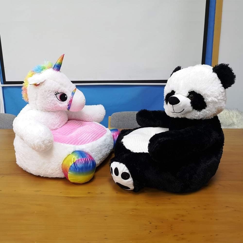 POLTRONA DIVANO PER BAMBINI SEDIA IN MORBIDO PELUCHE ANIMALE VARI SOGGETTI - 9