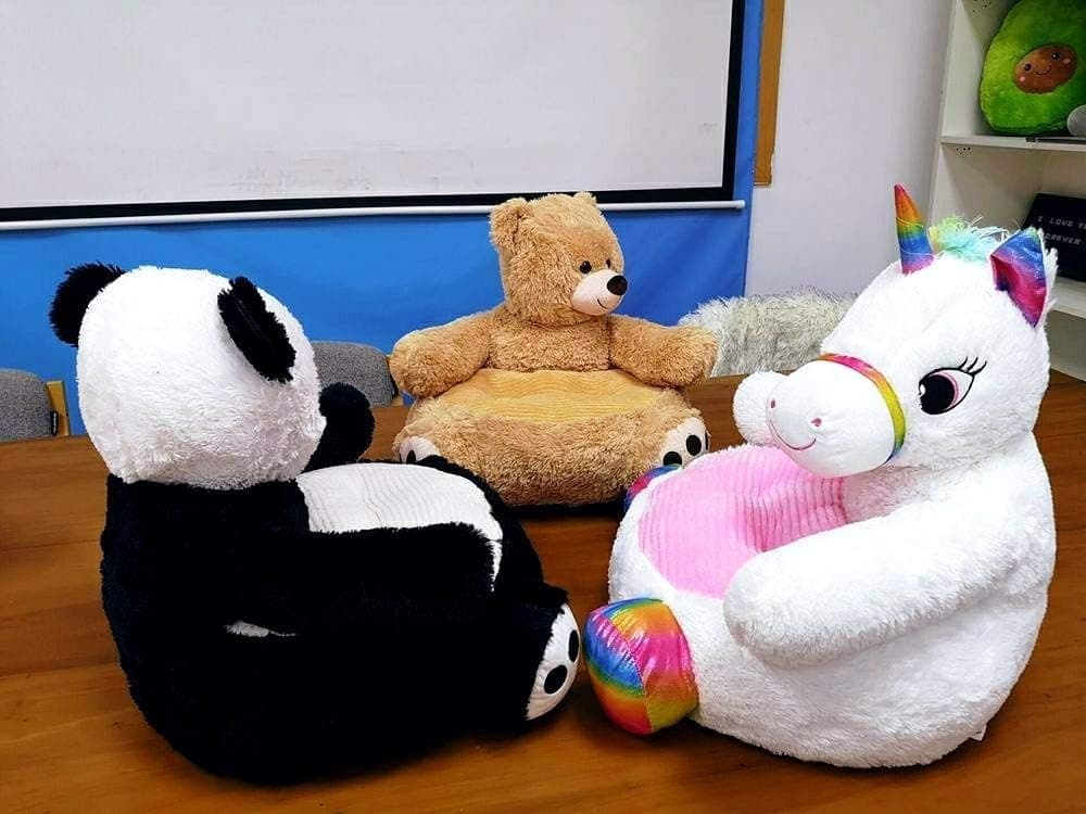 POLTRONA DIVANO PER BAMBINI SEDIA IN MORBIDO PELUCHE ANIMALE VARI SOGGETTI - 10