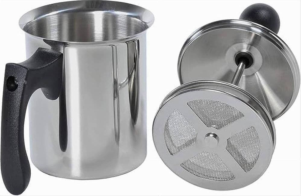 CAPPUCCINIERA CON DOPPIO FILTRO 3 TAZZE DA 40 CL IN ACCIAIO UTENSILE COLAZIONE - 2