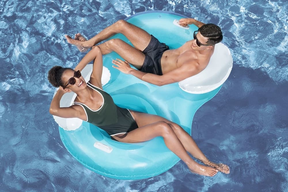 SALVAGENTE POLTRONA DOPPIO GONFIABILE 2 PERSONE CON SCHIENALE MANIGLIE PISCINA MARE 43009 - 8